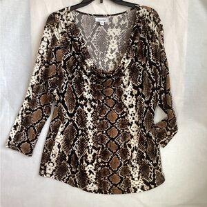 Calvin Klein Brown Snake Print Women's Blouse